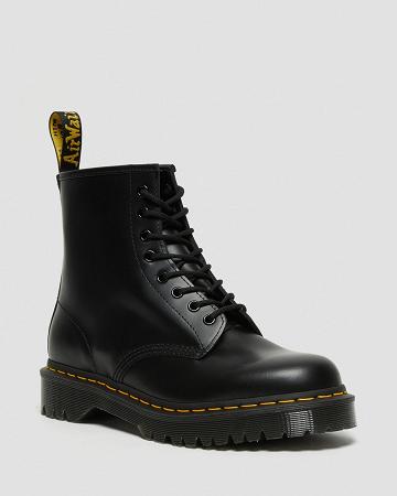 Men's Dr Martens 1460 Bex Smooth Leather Platform Boots Black | AU 552UZG